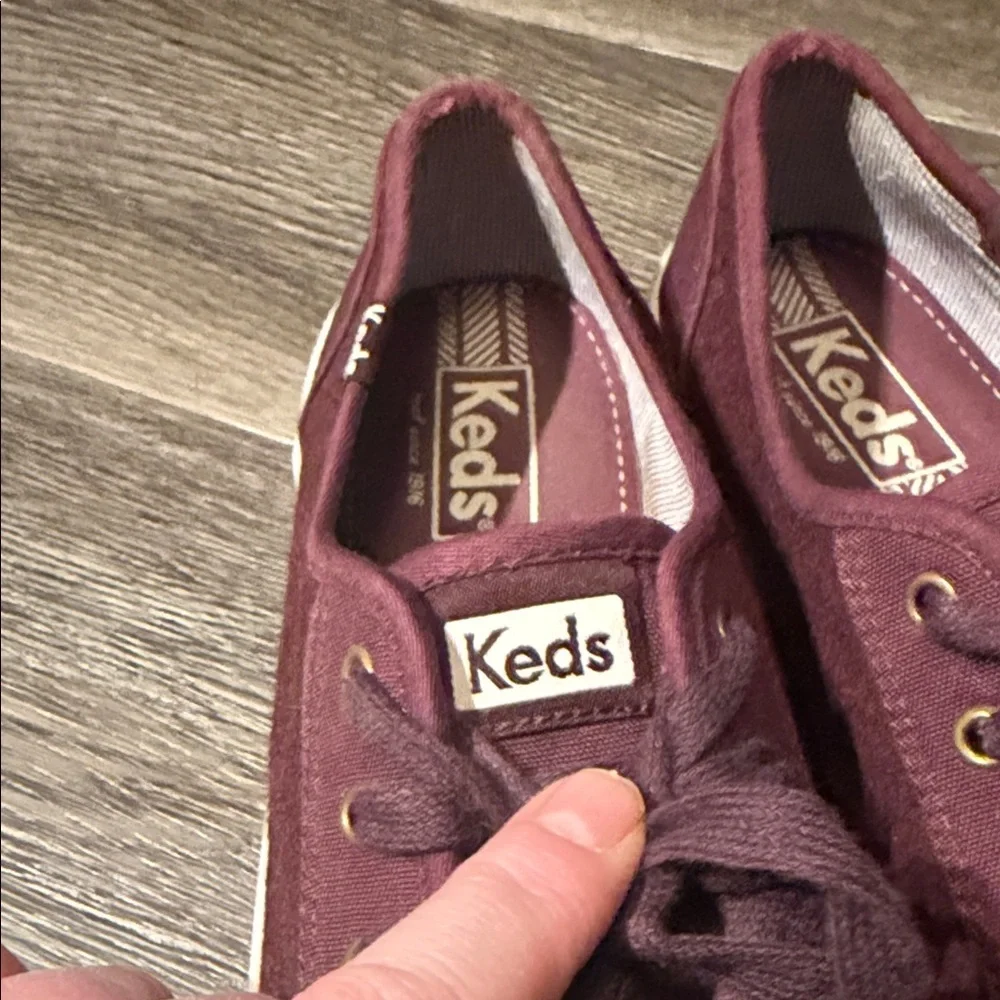 Keds Women's Maroon Canvas Sneakers - Picture 3 of 10